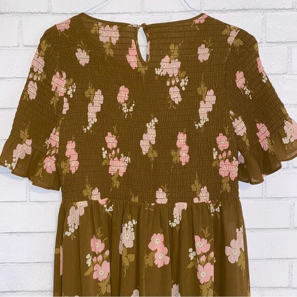 NEW Madewell $148 Smocked-Top Dress in Retro Bouquet LG NWT - Picture 9 of 16